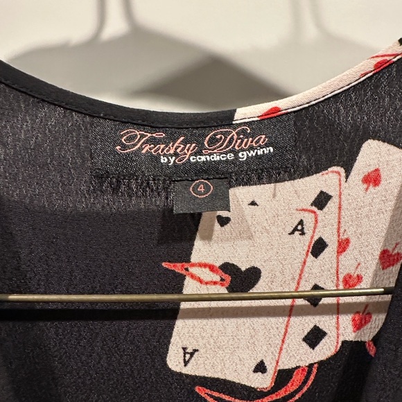 Trashy Diva Queen of Hearts crepe-de-chine maxi dress Size 4 - Picture 8 of 12